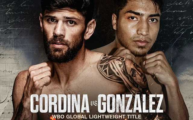Fight poster showing Joe Cordina and Jaret Gonzalez Quiroz in various poses.