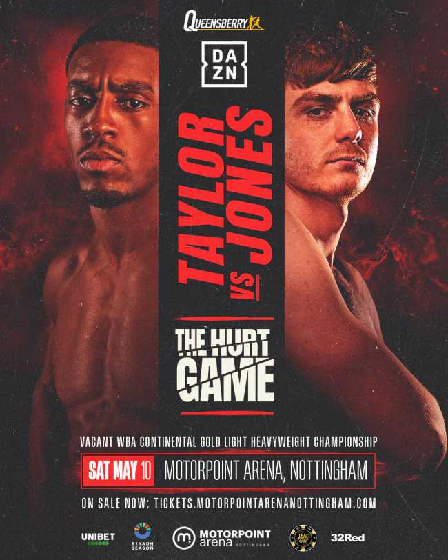 Fight poster showing Ezra Taylor and Troy Jones in various poses.