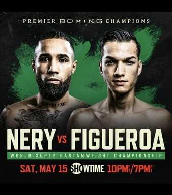 Fight poster showing Luis Nery and Brandon Figueroa in various poses.