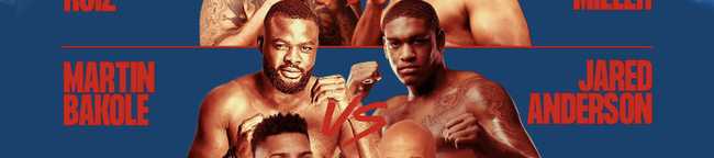 Fight poster showing Martin Bakole and Jared Anderson in various poses.