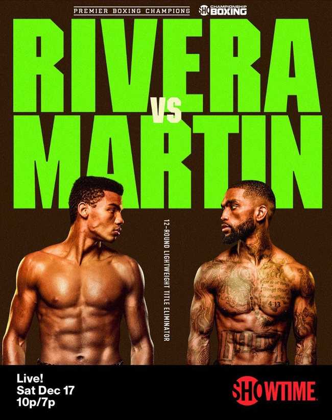 Fight poster showing Michel Rivera and Frank Martin in various poses.