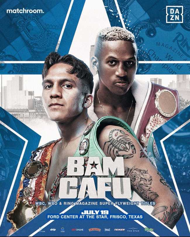 Fight poster showing Jesse Rodriguez and Phumelele Cafu in various poses.