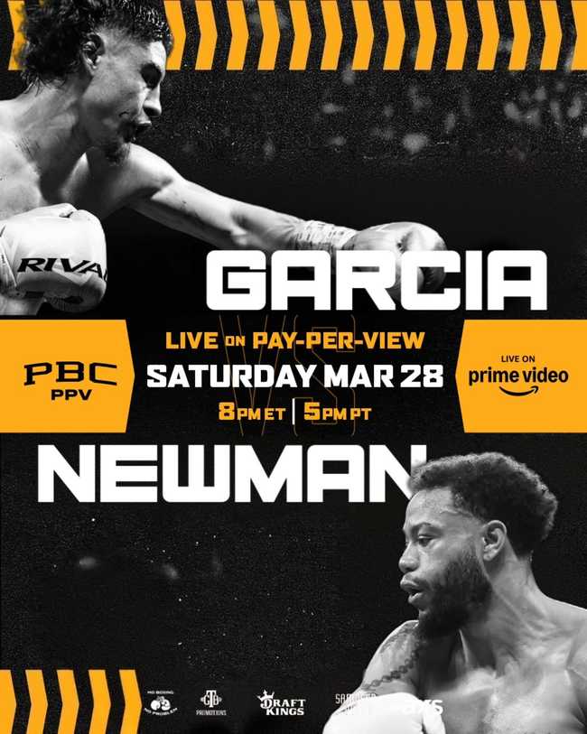 Fight poster showing Elijah Garcia and Kevin Newman II in various poses.