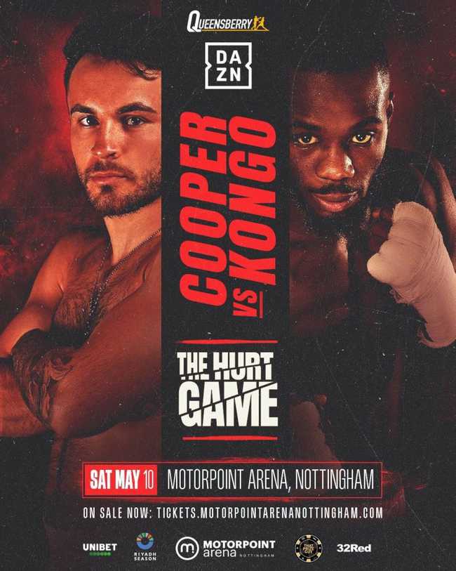 Fight poster showing Owen Cooper and Chris Kongo in various poses.