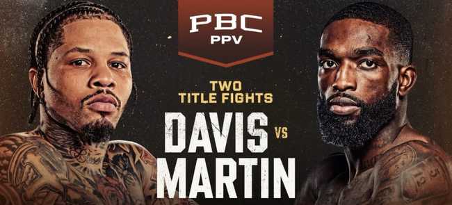 Fight poster showing Gervonta Davis and Frank Martin in various poses.