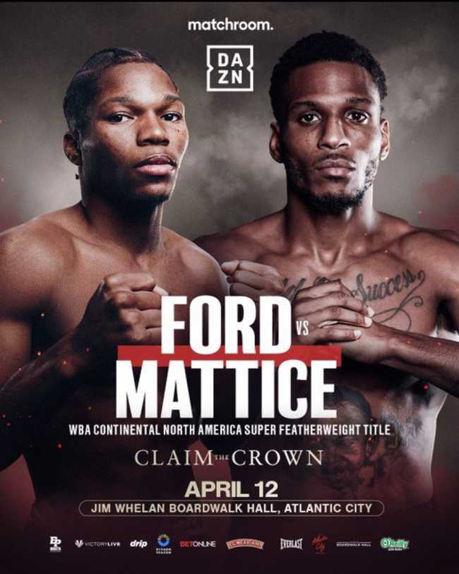 Fight poster showing Raymond Ford and Thomas Mattice in various poses.