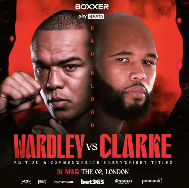 Fight poster showing Fabio Wardley and Frazer Clarke in various poses.