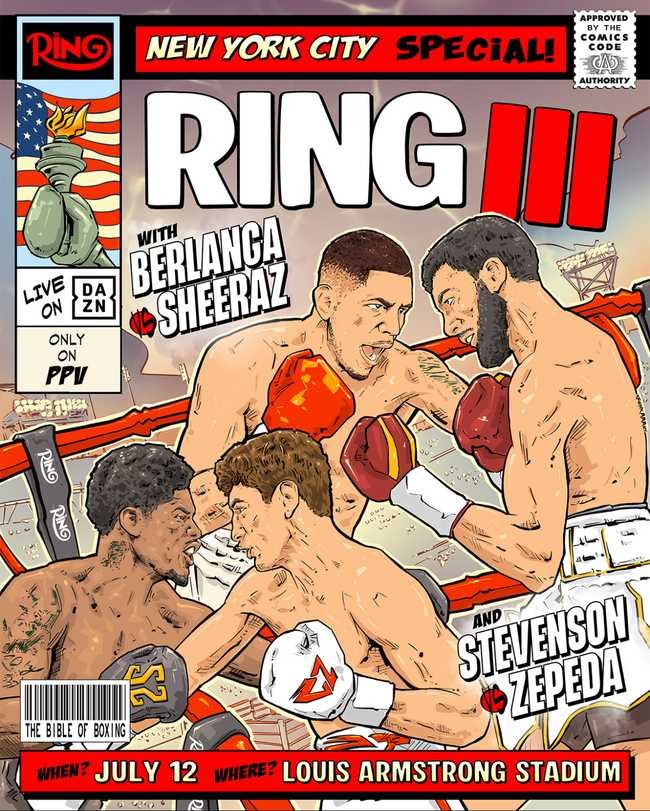 Fight poster showing Shakur Stevenson and William Zepeda in various poses.