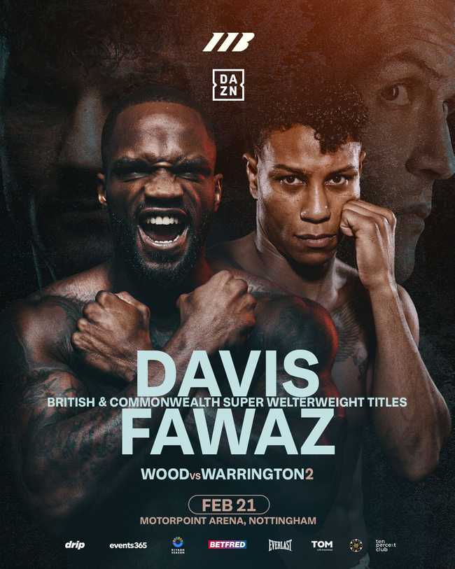 Fight poster showing Ishmael Davis and Bilal Fawaz in various poses.