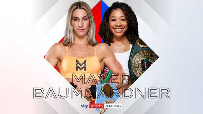 Fight poster showing Mikaela Mayer and Alycia Baumgardner in various poses.
