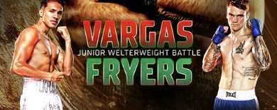 Fight poster showing Emiliano Vargas and Larry Fryers in various poses.