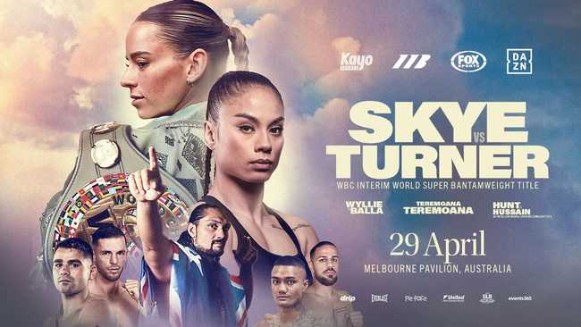 Fight poster showing Skye Nicolson and Mariah Turner in various poses.