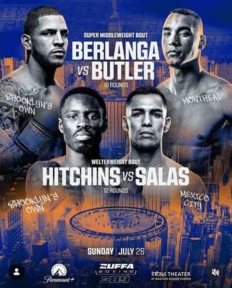 Fight poster showing Edgar Berlanga and Steven Butler in various poses.