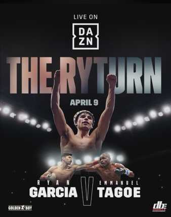 Fight poster showing Ryan Garcia and Emmanuel Tagoe in various poses.