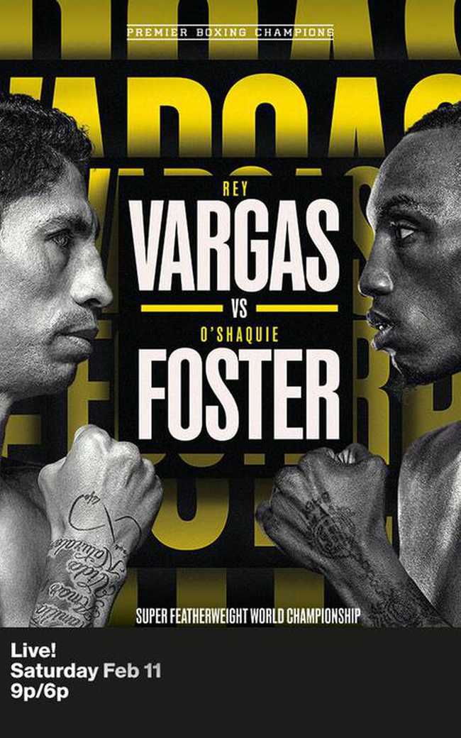 Fight poster showing Rey Vargas and O’Shaquie Foster in various poses.