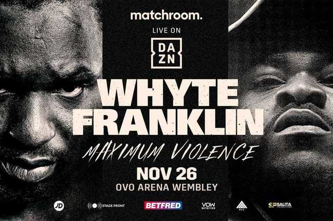 Fight poster showing Dillian Whyte and Jermaine Franklin in various poses.