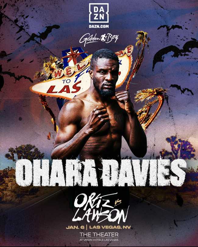 Fight poster showing Ohara Davies and Ismael Barroso in various poses.
