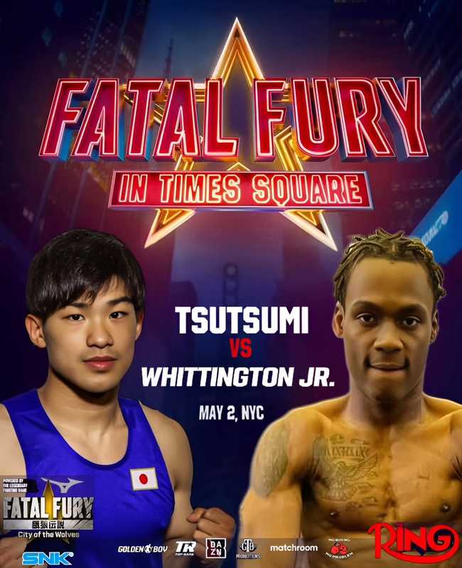 Fight poster showing Reito Tsutsumi and Levale Whittington in various poses.