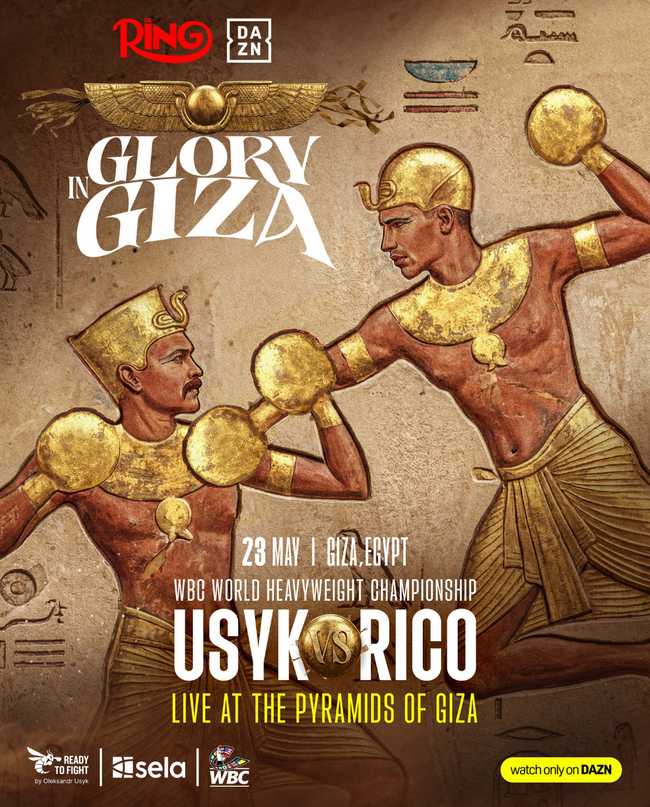 Fight poster showing Oleksandr Usyk and Rico Verhoeven in various poses.