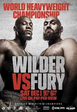 Fight poster showing Deontay Wilder and Tyson Fury in various poses.
