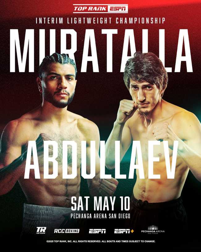 Fight poster showing Raymond Muratalla and Zaur Abdullaev in various poses.