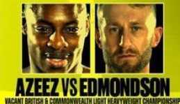 Fight poster showing Dan Azeez and Lewis Edmondson in various poses.