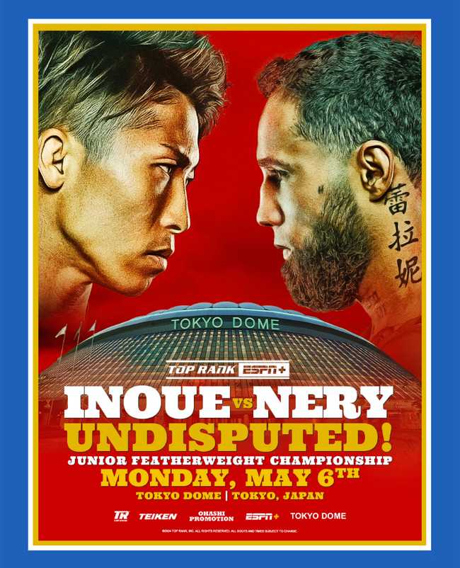 Fight poster showing Naoya Inoue and Luis Nery in various poses.