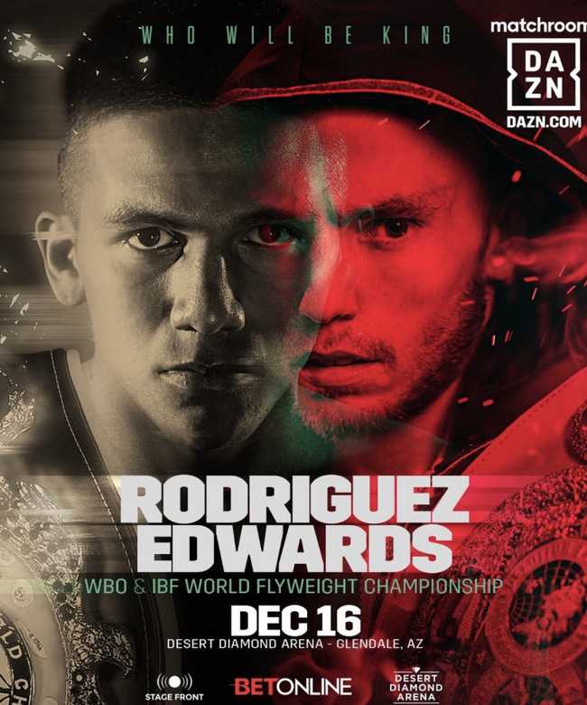 Fight poster showing Jesse Rodriguez and Sunny Edwards in various poses.
