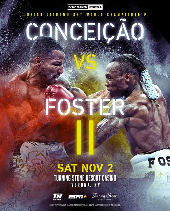 Fight poster showing Robson Conceiçáo and O'Shaquie Foster in various poses.