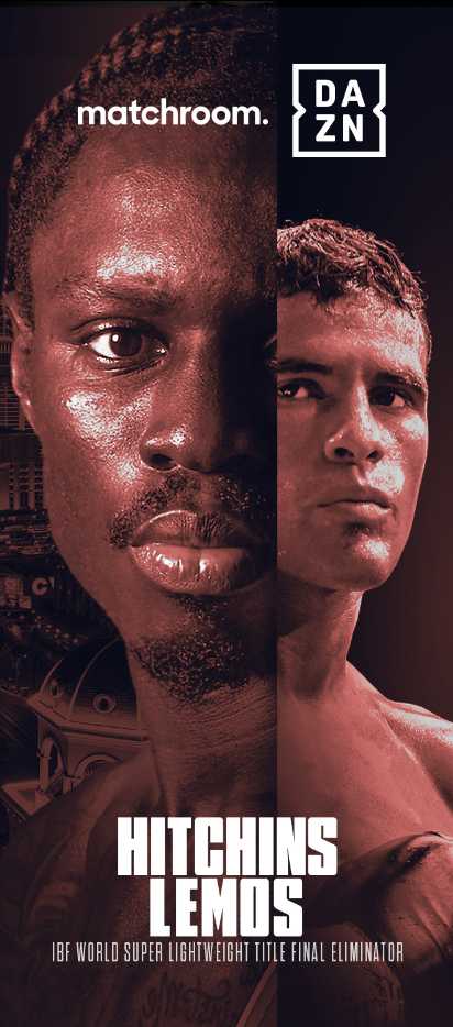 Fight poster showing Richardson Hitchins and Gustavo Daniel Lemos in various poses.