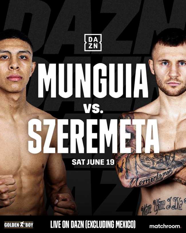 Fight poster showing Jaime Munguia and Kamil Szeremeta in various poses.